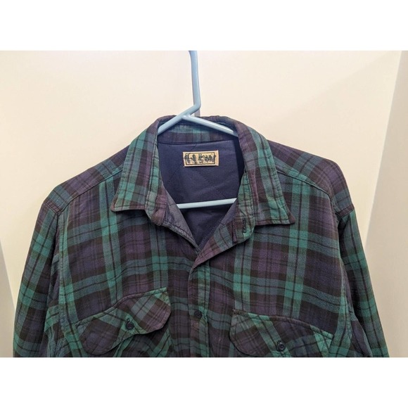 Vintage LL Bean 3/4 Sleeve Quilted Flannel Shirt Jacket Made In USA - Picture 2 of 11